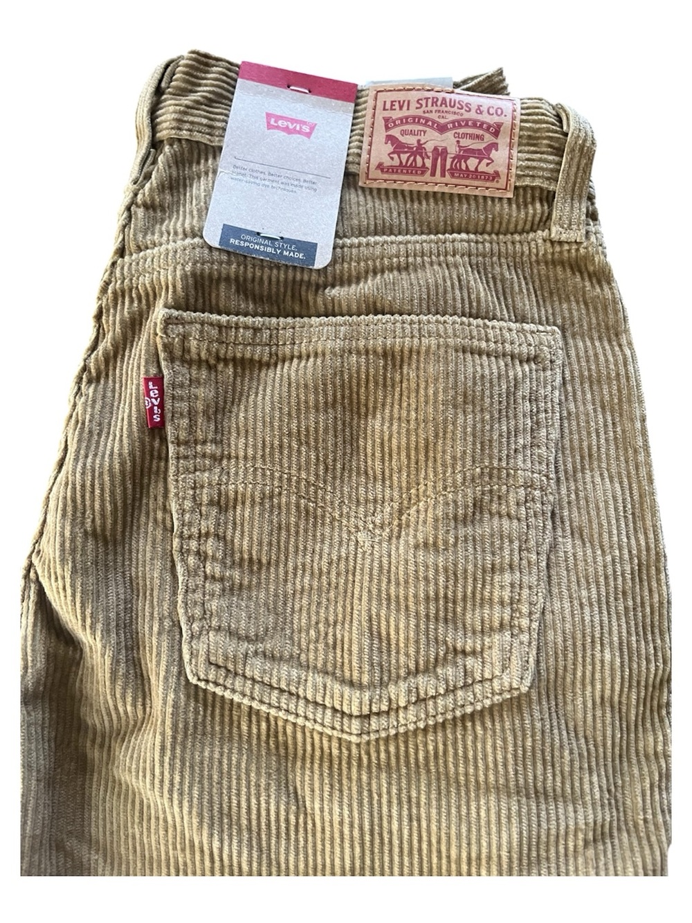 NWT Levi’s Tan Corduroy Pants 28x30 Straight Leg Khaki Women’s